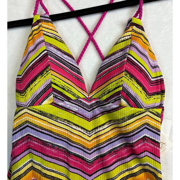 Becca Reversible Abigail Colorful One-Piece Swimsuit L66255 Size Small - Picture 8 of 10